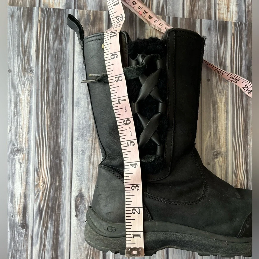 UGG SUVI WATERPROOF WOMEN WINTER BOOTS LEATHER BLACK